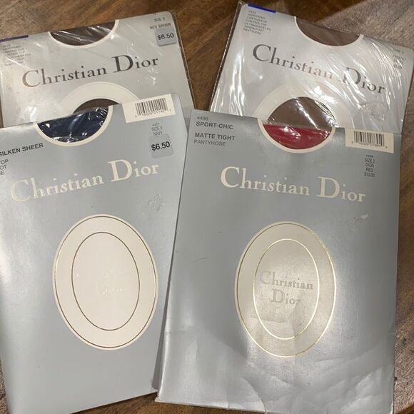 4 PR Vintage Christian Dior Pantyhose Deadstock